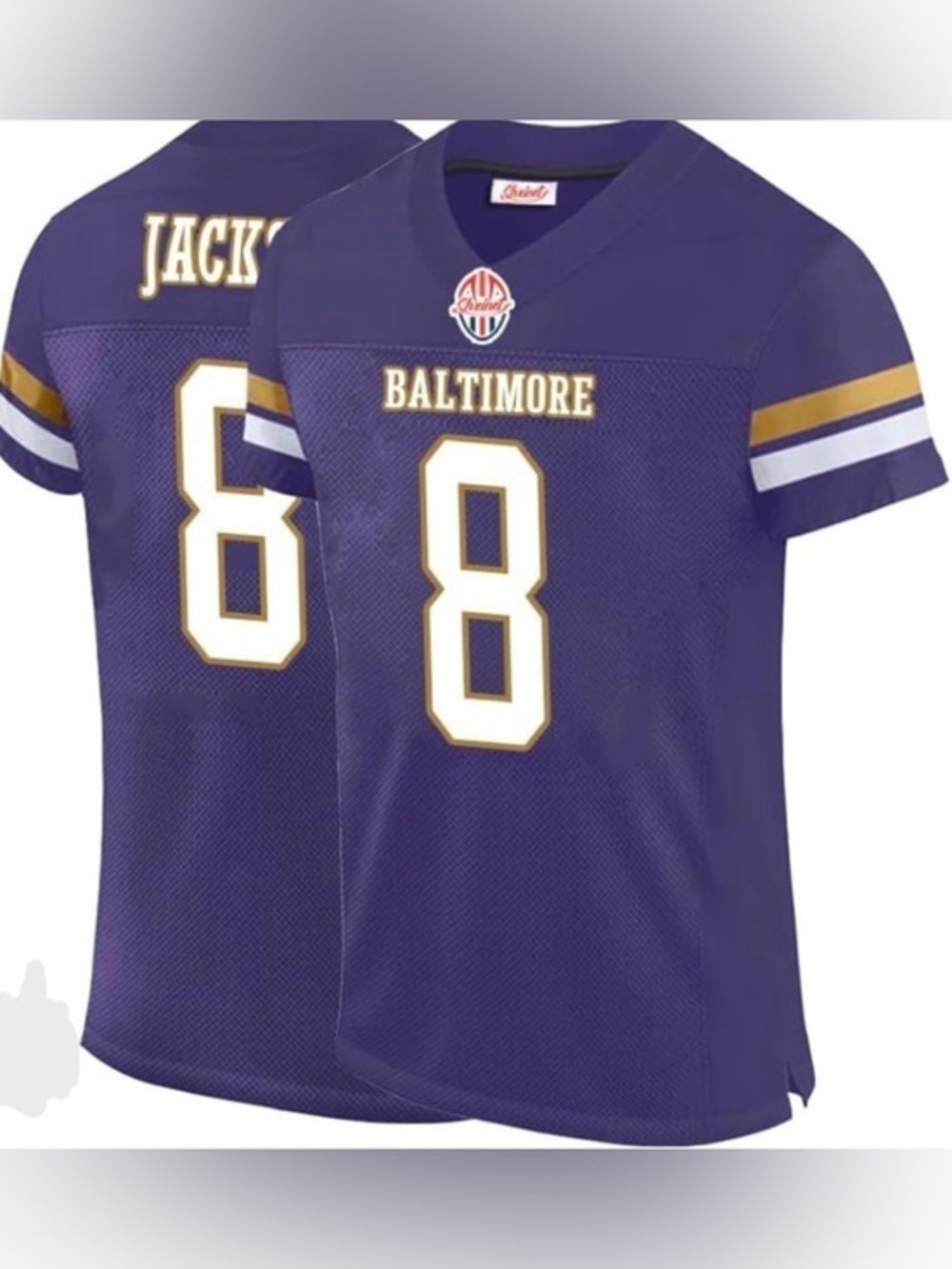 NEW Shxinet Baltimore Ravens Football #8 Lamar Jackson Jersey Sz 3XL